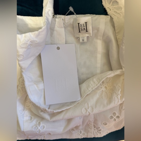 New NWT Helsa Eyelet Corset Top in Antique White revolve - Picture 5 of 5